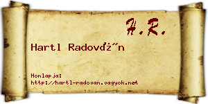 Hartl Radován névjegykártya